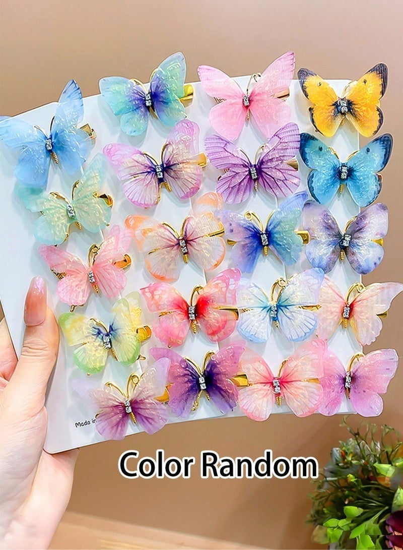 جلامكيت 10 قطع من مشابك الشعر اللامعة على شكل فراشة لإكسسوارات شعر المراهقات والنساء (ألوان عشوائية) - Image 3