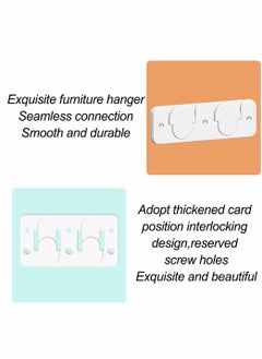 KASTWAVE Picture Frame Hangers, French Studs, Hidden Brackets,Interlocking Z Bar Clips Wall Mounting Brackets, Wall Shelves For Hanging Wall Painting, Mirrors, Artwork, 4 Inch Length , 6 Pairs, White  - Image 3