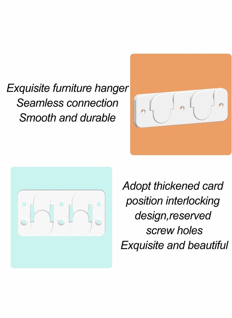 KASTWAVE - Picture Frame Hangers, French Studs, Hidden Brackets,Interlocking Z Bar Clips Wall Mounting Brackets, Wall Shelves For Hanging Wall Painting, Mirrors, Artwork, 4 Inch Length , 6 Pairs, White - Image 1