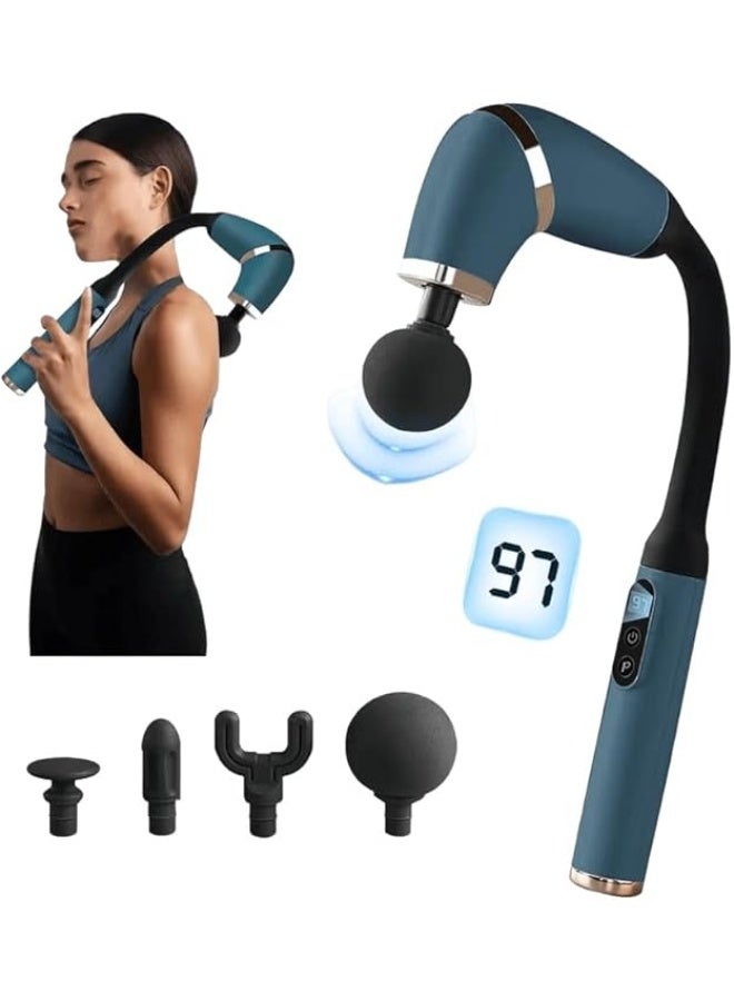 جهاز تدليك كهربائي محمول للرقبة والظهر والكتفين – مسّاج عضلات قوي بشاشة رقمية، مستويات سرعة، و4 رؤوس تدليك قابلة للتبديل – مناسب للرياضيين وتخفيف آلام العضلات - Image 2