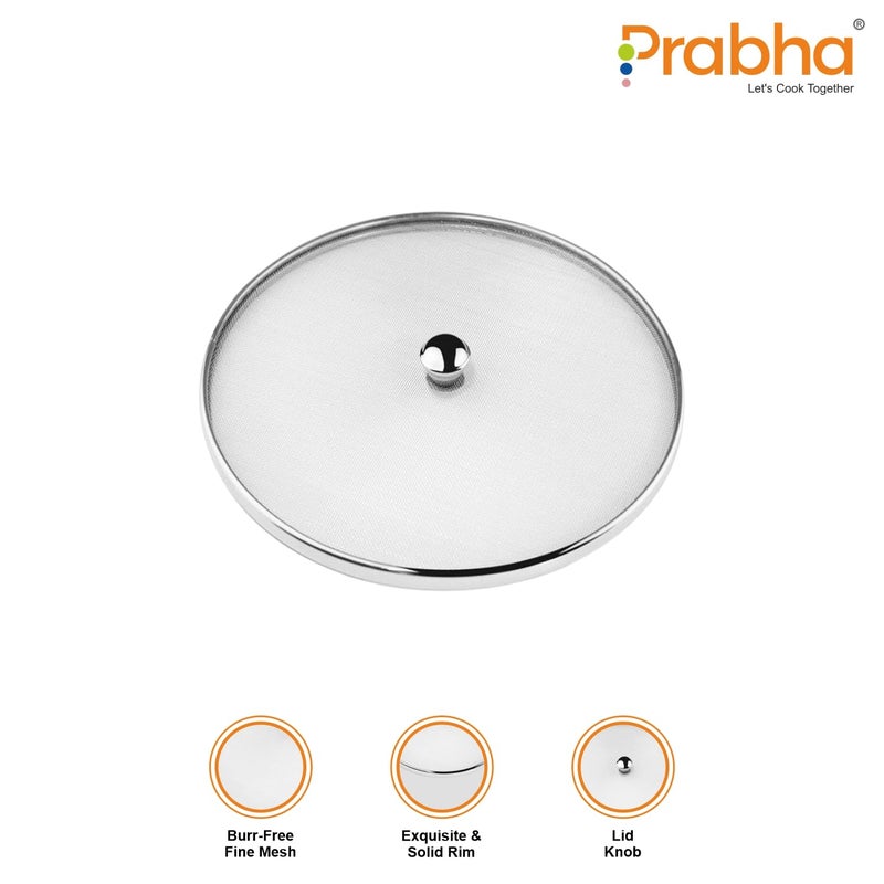 Prabha Prabha Stainless Steel Net Cover 16cm Ultimate Protection for Home Kitchen Easy Installation Food cover vegitable cover sweet cover milk cover fruit cover with knob milk jali  - Image 2