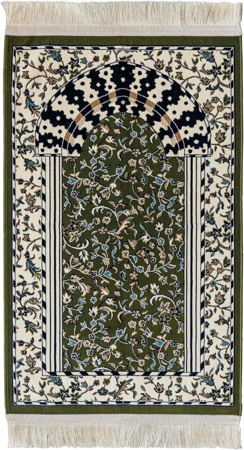 بلاتينيوم سجادة صلاة بلاتينيوم قبة كومفورت وتصميم مستوحى، مقاس 70 سم × 110 سم، أخضر - Image 1