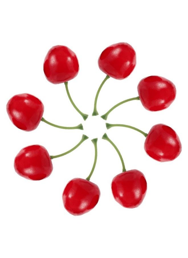 TRLREQ Pack Of 25 Decorative Fruit Cherries Artificial Lifelike Simulation Cherriescherry Fake Fruit Model For Party Decor Home Kitchen Cabinet Photography Prop  - Image 2