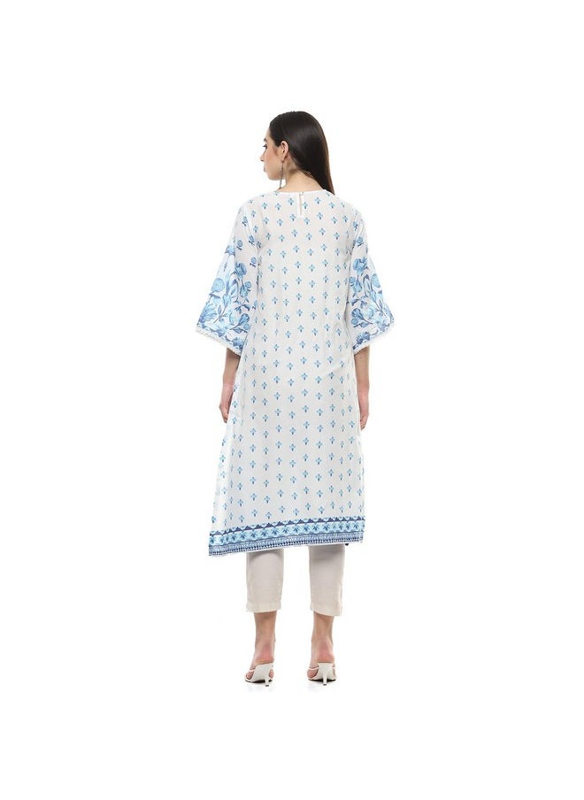 Biba - BIBA Women Printed Straight Kurta Mix and Match(Summer Staples COLLECTION20261_White_38) - Image 1