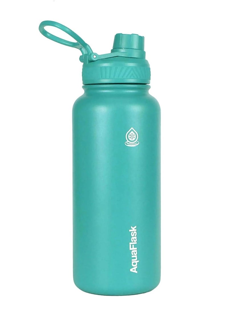 AquaFlask Classic Water Bottle, 0.95L, Vacuum Insulated Stainless Steel, Double-Wall Leak-Proof Wide Mouth, Aquamarine