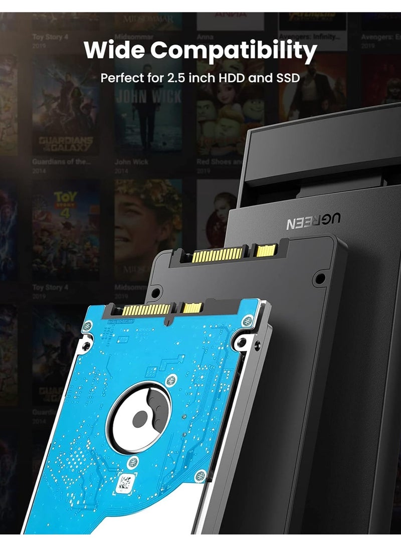 UGREEN External Hard Drive Enclosure USB 3.0 to SATA III Adapter for 2.5" SATA SSD HDD 9.5mm 7mm Hard Drive Case Housing with UASP Compatible for HDD SSD WD Seagate Toshiba Samsung PS4 Xbox Tool-free - Image 5