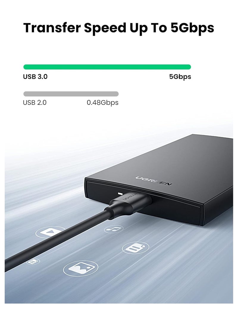 UGREEN External Hard Drive Enclosure USB 3.0 to SATA III Adapter for 2.5" SATA SSD HDD 9.5mm 7mm Hard Drive Case Housing with UASP Compatible for HDD SSD WD Seagate Toshiba Samsung PS4 Xbox Tool-free - Image 2