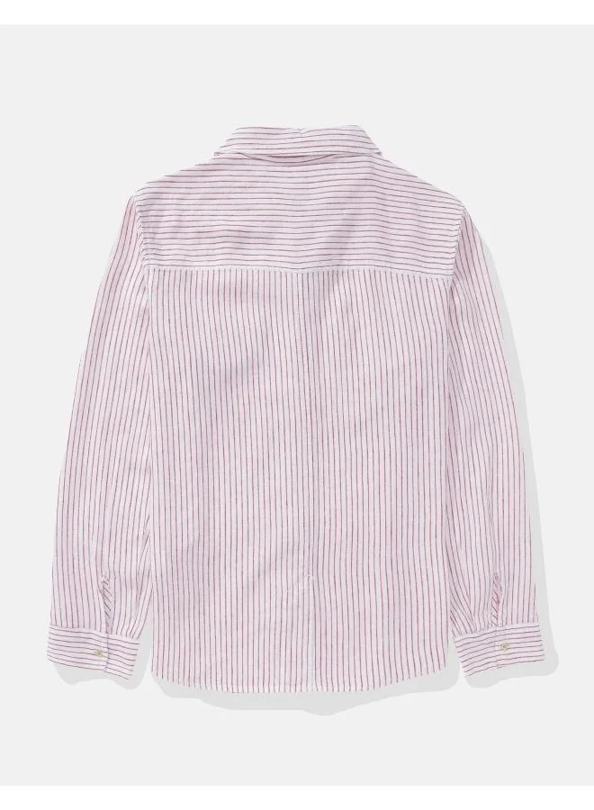 امريكان ايجل AE Weekend Vibes Long-Sleeve Button-Up Shirt