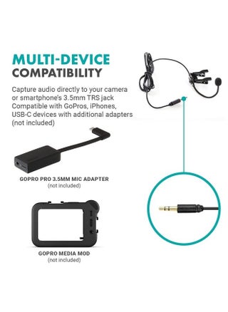 ACM400 Flexible Gooseneck Omnidirectional Microphone for Motovlogging Moto Vlog Action Cam Helmet Mic - Clip on Microphone for Motorcycle Vloggers - Compatible with GoPro Media Mod - pzsku/Z9AFCAED1647E8A3D4EBAZ/45/_/1687471133/fb9f1ad5-7778-49b5-a5ad-e9ce59202e1a
