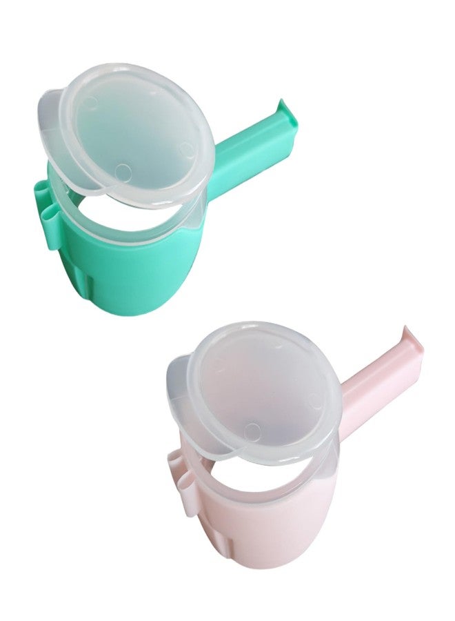 GANPUB 2 Pcs Green and Pink Bag Clips with Pour Spout, Food Storage Clips for Sealing and Easy Tilting and Pouring Kitchen Storage and Organization Accessories - Image 1