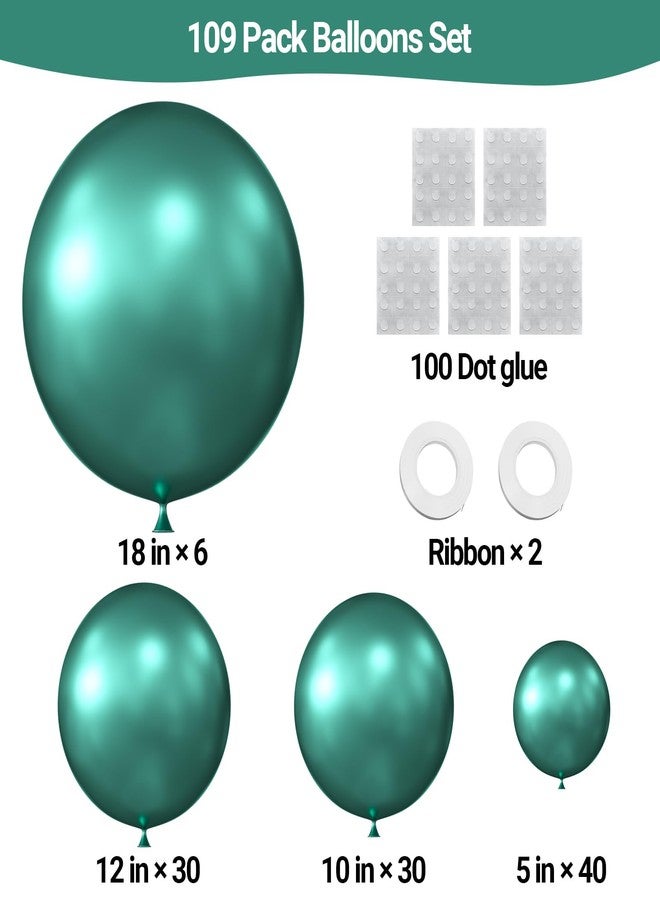 KALOR Metallic Green Balloons 110 Pcs Different Sizes 18 12 10 5 Inch Latex Balloons Kit for Birthday Baby Shower Wedding Graduation Party Decorations - Image 2