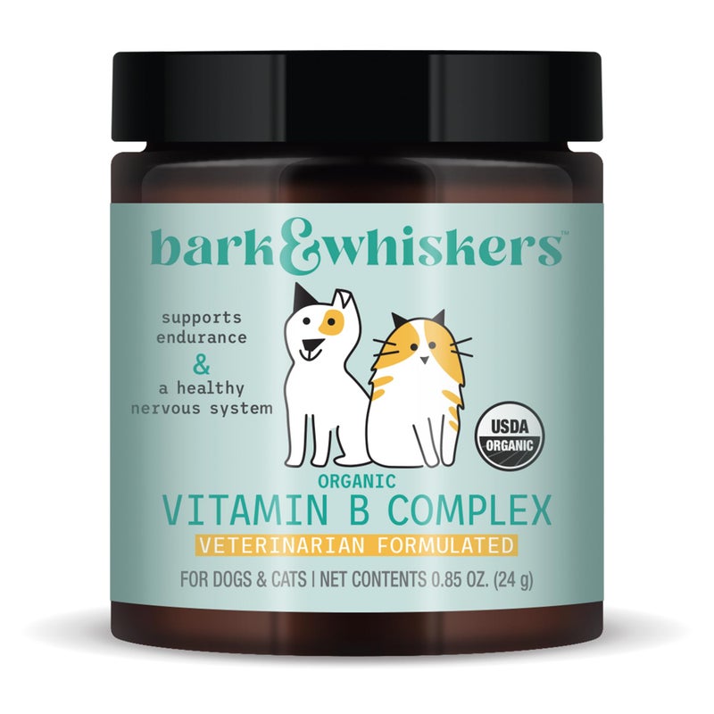 Dr. Mercola Bark & Whiskers Organic Vitamin B Complex, 0.85 Oz. (24 g), 60 Scoops, Supports A Healthy Nervous System & Endurance, Veterinarian Formulated, Non-GMO, Certified USDA Organic, Dr. Mercola - Image 1