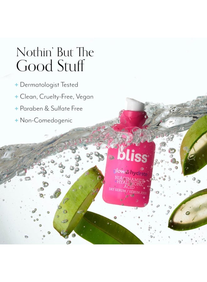 BLISS Bliss Glow & Hydrate Serum | Niacinamide + Hyaluronic Acid | Improves Dullness, Hydrates, Replenishes, & Defends Skin | Lightweight & Clean | Vegan & Cruelty-Free | 1 Fl Oz - Image 2