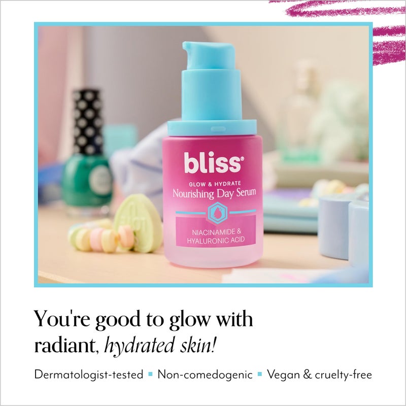 Bliss Glow & Hydrate Serum - Niacinamide + Hyaluronic Acid Serum - 1 Fl Oz - Improves Dullness, Hydrates, Replenishes & Defends Skin - Lightweight Hydration - Clean - Vegan & Cruelty Free - Image 5
