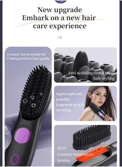 General Mini Ionic Straightening Comb – Travel-Friendly Straightener & Curler for Men/Women, Dual-Use Hair Styling Tool  - Image 4