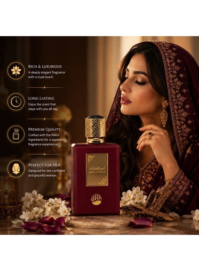 Fragrance Gallery Long Lasting Luxury Arabic Perfume for Women | Ameer Al Emarat Eau de Parfum 100ml | Citrus Bergamot, White Musk, Aloe Vera, Jasmine, Oud & Woody Notes - Image 3