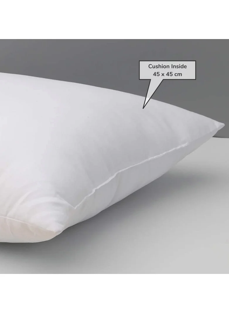 Donetella Decorative Embroidered Cushion Cover Grey/White 45x45Cm (Without Filler)