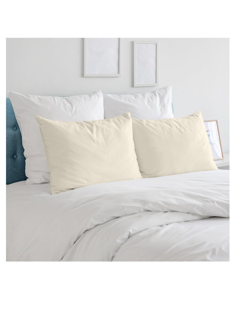 Infinitee Xclusives Premium Beige King Pillow Cases - 2 Piece Set Pillow Cover - Soft Brushed Microfiber Fabric - Pillow Case Standard Size (20x40 Inches) by Infinitee Xclusives  - Image 3