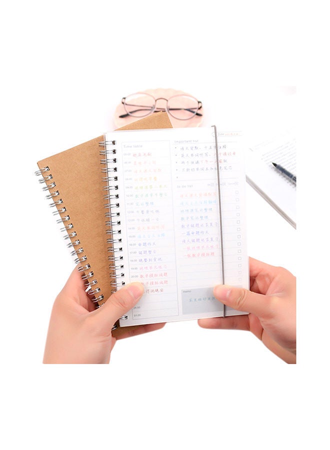 NIBEMINENT Planner Agenda Diary Kraft Mini Paper Notepad Multicolour