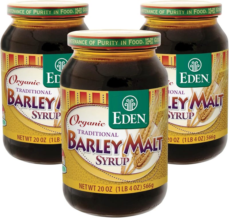 Eden Foods Organic Traditional Barley Malt Syrup - 20 Ounce Jars, Pack of 3 - Image 1