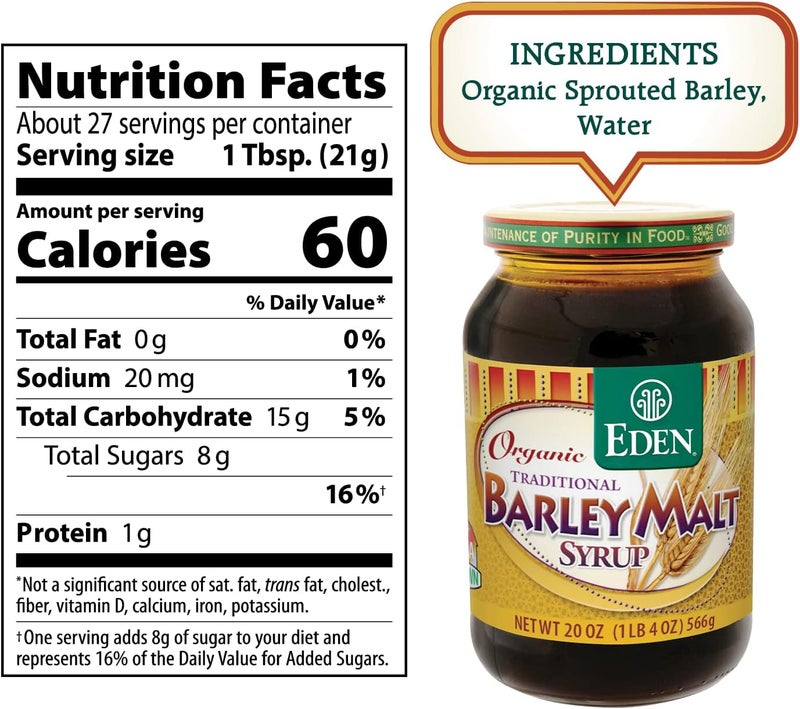Eden Foods Organic Traditional Barley Malt Syrup - 20 Ounce Jars, Pack of 3 - Image 2