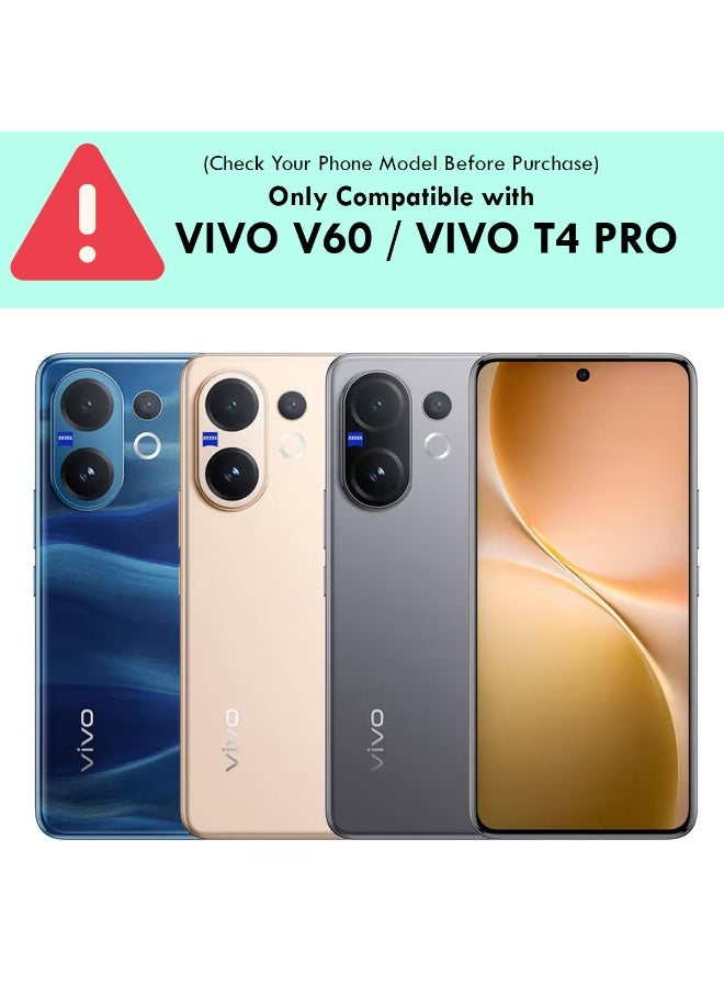 Case for Vivo V60 / Vivo T4 Pro 5G Shockproof Crystal Clear Hard Back Cover Anti-Yellowing Case 360 Degree Protection TPU Bumper Transparent Back Cover Case for vivo V60 - Image 2