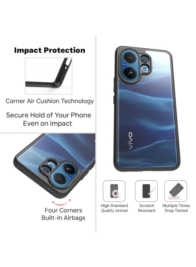 Case for Vivo V60 / Vivo T4 Pro 5G Shockproof Crystal Clear Hard Back Cover Anti-Yellowing Case 360 Degree Protection TPU Bumper Transparent Back Cover Case for vivo V60 - Image 5