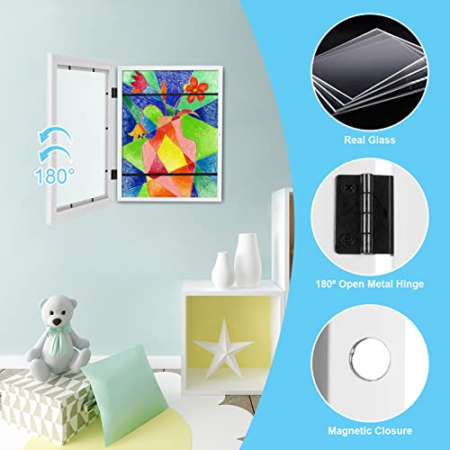 GULETHUN [2-Pack] Kids Art Frames, 8.5x11 Front Opening Kids Artwork Frames Changeable, White Artwork Display Storage Frame for Wall, Holds 50 Pcs, for 3D Picture, Crafts, Hanging Art, Portfolio - Image 5