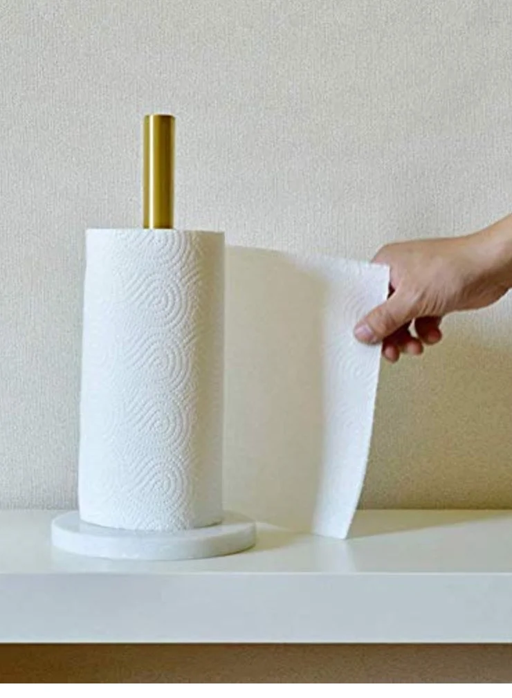 1Chase Gold Paper Tissue Towel Holder with Marble Base