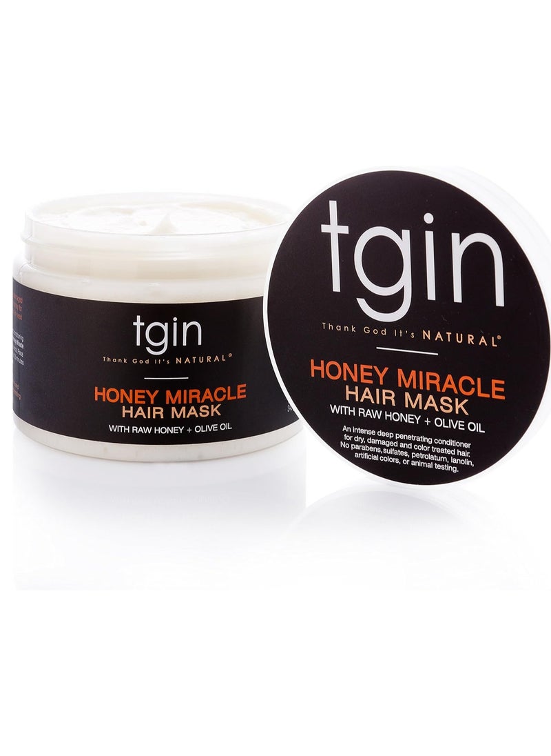 Hair Mask with Honey Miracle Conditioner with Raw Honey and Olive Oil by Teigen for Normal, Dry and Frizzy Hair, 12 oz, From Thank Good It's Natural 340g