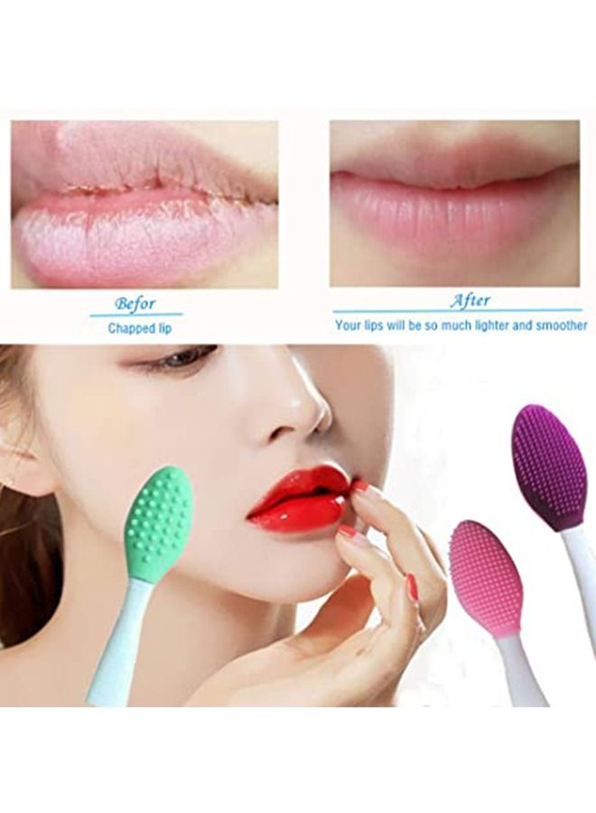 3 Piece Silicone Double Sided Exfoliating Lip Brush - Image 2