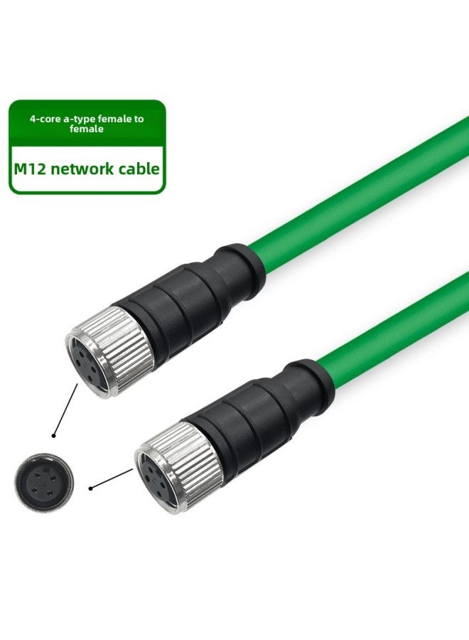 M12 To RJ45 Connector Profinet Industrial Network Cable Bus 4/8 Core Straight ADX Type High Flexibility Double Shield-Color:[straight 4-core A-type Female To Female—m12]-Line Length:35 M  - Image 1