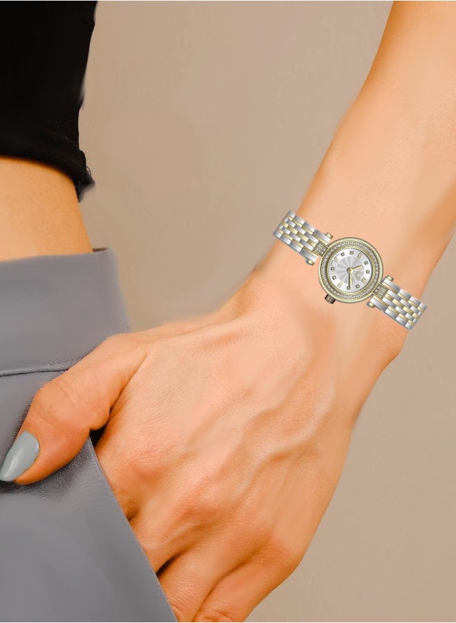 مارتيني ساعة مارتيني الأنيقة للنساء بتصميم عصري مينا فضية وسوار من الفولاذ المقاوم للصدأ مقاومة للماء مثالية للإطلالات الكاجوال والرسمية - Image 4