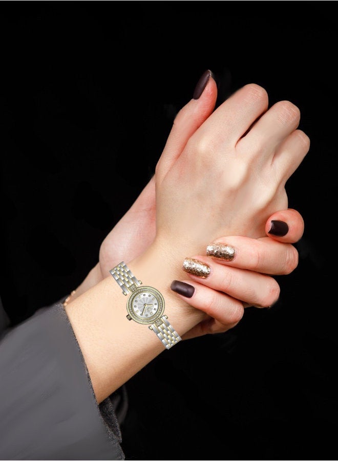 مارتيني ساعة مارتيني الأنيقة للنساء بتصميم عصري مينا فضية وسوار من الفولاذ المقاوم للصدأ مقاومة للماء مثالية للإطلالات الكاجوال والرسمية - Image 2