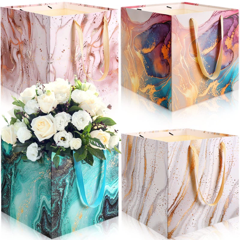 Teling 4 Pcs Extra Large Gift Bag 118 Inch Square Marble Large Wedding Huge Birthday Paper Gift Bag with Handles for Party Holiday Bridal Engagement Present - Image 2