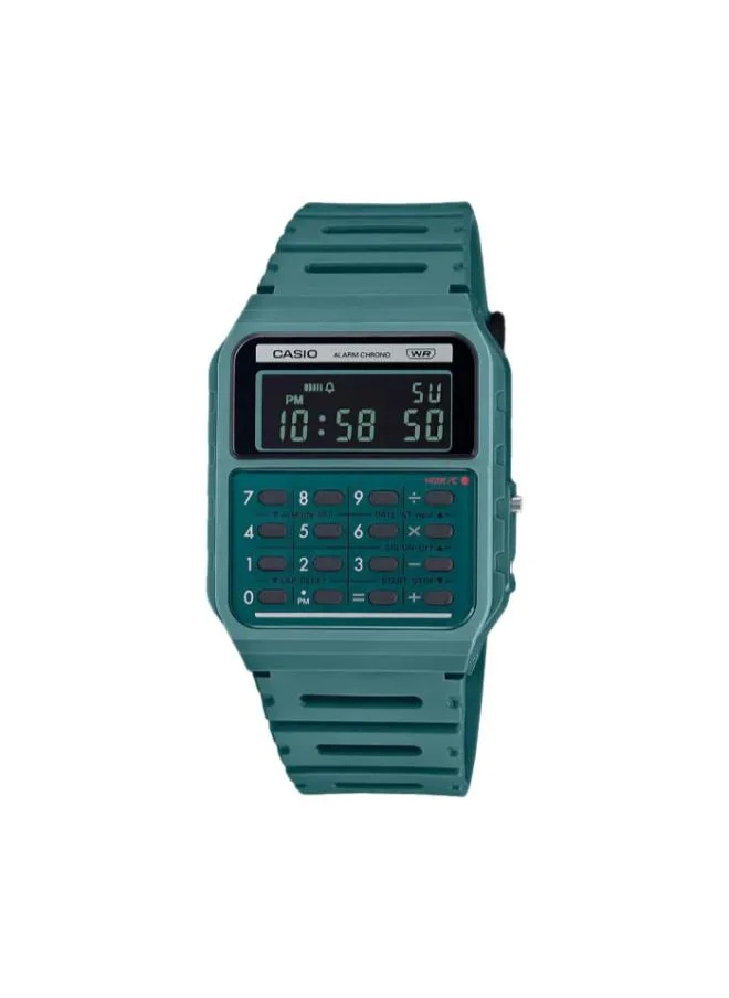 CASIO Unisex Digital Display Watch With Green Resin Strap - CA-53WB-3BDF