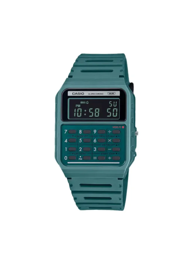 CASIO Unisex Digital Display Watch With Green Resin Strap - CA-53WB-3BDF