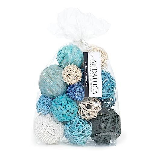 ANDALUCA Decorative Balls Bag Bowl Filler Home Decor (Turqouise Blue) - Image 1
