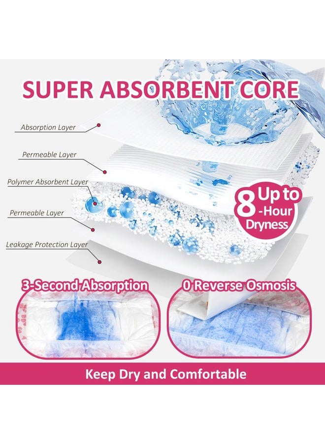 Dono Dog Diapers Female, Disposable Doggie Diapers, Super Absorbent Puppy Diapers with Adjustable Tail Hole, Wetness Indicator for Cats Doggy in Heat Period, Small, 16 Count - Image 3