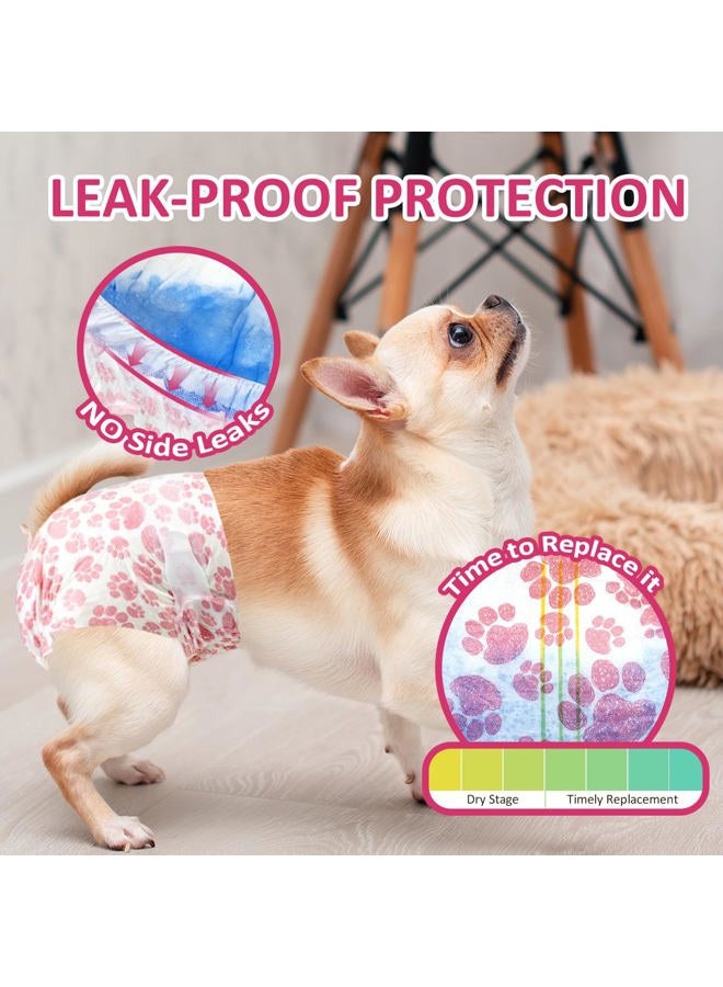 Dono Dog Diapers Female, Disposable Doggie Diapers, Super Absorbent Puppy Diapers with Adjustable Tail Hole, Wetness Indicator for Cats Doggy in Heat Period, Small, 16 Count - Image 4
