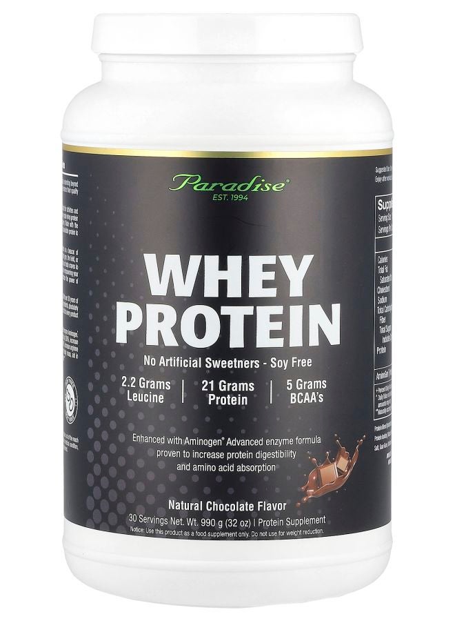 Paradise Herbs Whey Protein Natural Chocolate 32 oz (990 g) - Image 1