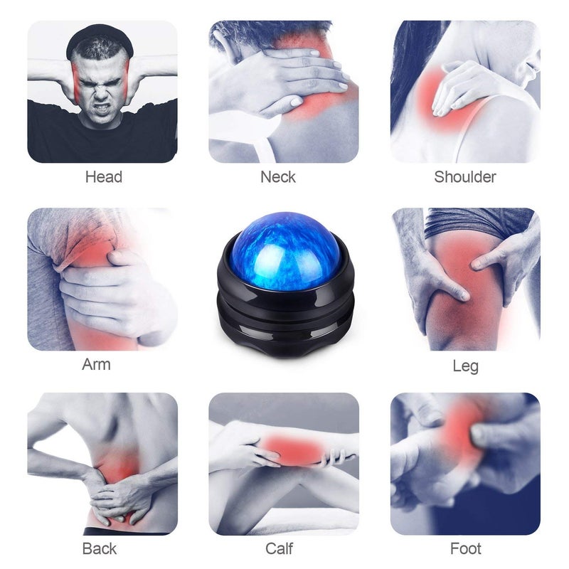 Solacium Manual Massage Roller Ball - Massager and Therapy Tool for Sore Muscles, Shoulders, Arms, Neck, Back, Feet, Body, Deep Tissue, Stiffness, Joint Pain, Stress Relief - Image 3