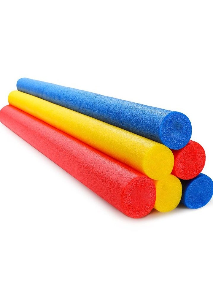 ISHWAZ Bundle of 2 Yellow, 2 Red And 2 Blue Swimming Pool Noodles - Perfect Swimming Tool For aquatic Workouts, For beginners and trainers  - Image 1