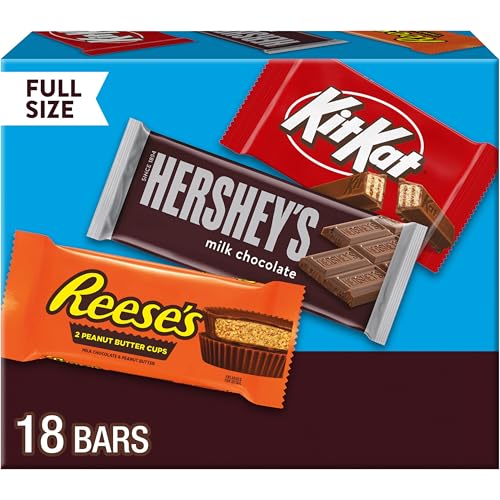 Hershey's HERSHEYS KIT KAT and REESES Assorted Milk Chocolate Candy Variety Box 273 oz 18 Pieces - Image 1