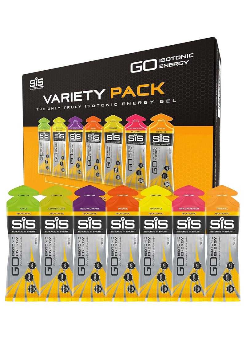 SIS Go Isotonic Energy Gels, Variety Pack, 7 Go Isotonic Energy Gels - 7x60 ml  - Image 1