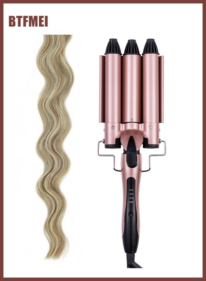 BTFMEI Hair Curler 3 Barrel Curling Iron Curler Crimper Curling Tongs Ceramic Hair Wavers Curling Wands Curler Styling Tools Free Non-Tracking Large Clip*5 - Image 2
