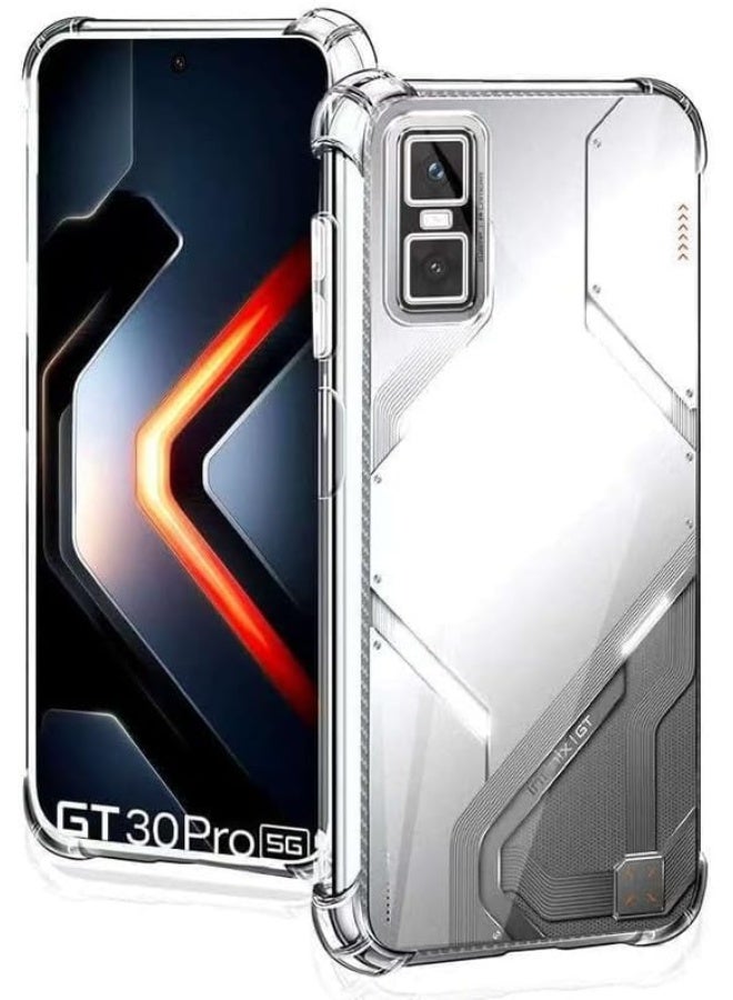 جراب متوافق مع هاتف Infinix GT30 Pro، غطاء شفاف من السيليكون (TPU) مقاوم للصدمات، مزود بحماية للكاميرا وزوايا معززة ضد الصدمات - شفاف. - Image 3
