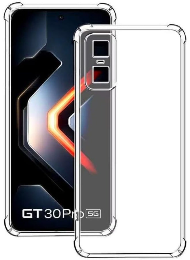 جراب متوافق مع هاتف Infinix GT30 Pro، غطاء شفاف من السيليكون (TPU) مقاوم للصدمات، مزود بحماية للكاميرا وزوايا معززة ضد الصدمات - شفاف. - Image 4
