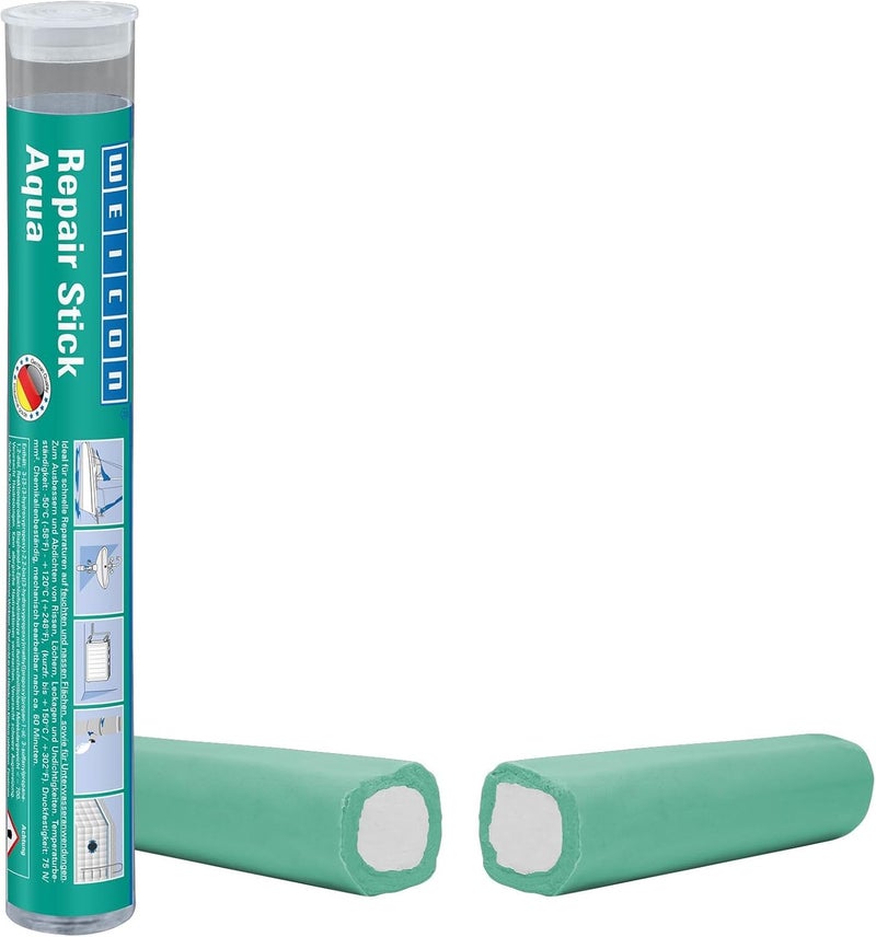 وايكون Repair Stick Aqua 115g، مكونان خاصان من راتنج الإيبوكسي اللاصق للإصلاح السريع للمشعات، وحمامات السباحة، والمناطق البحرية وتحت الماء - Image 1