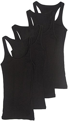 Zenana 4 Pack Zenana Women's Racerback Tank Top Large Black, Black, Black, Black - Image 5